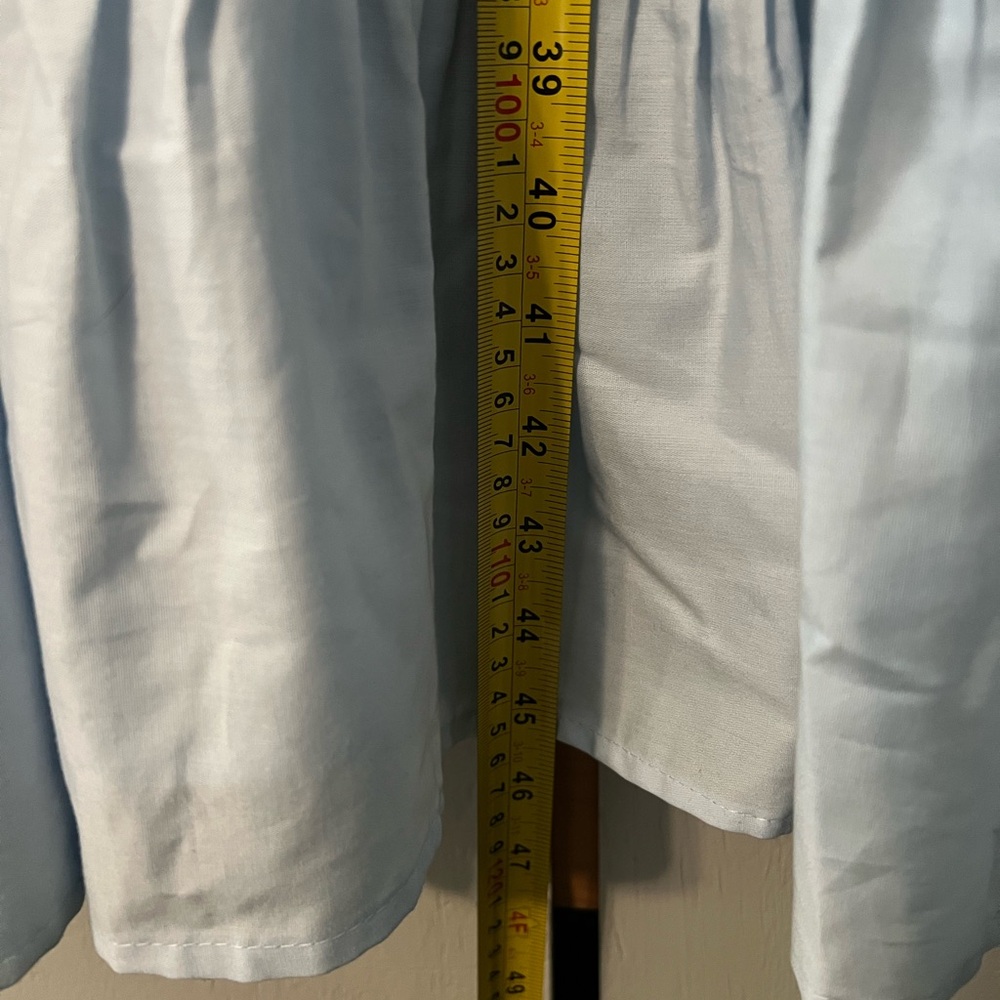Anthropologie Maeve Tiered Midi Light Blue Cotton Dress with Pockets Size 6 - Picture 11 of 11